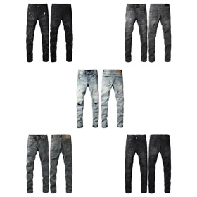 Purple Brand washed, ripped, distressed, rhinestone-embellished, stretch-effect slim-fit jeans-4248